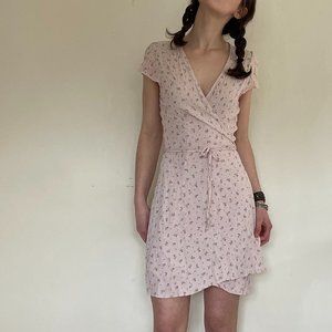 Rose pink wrap dress